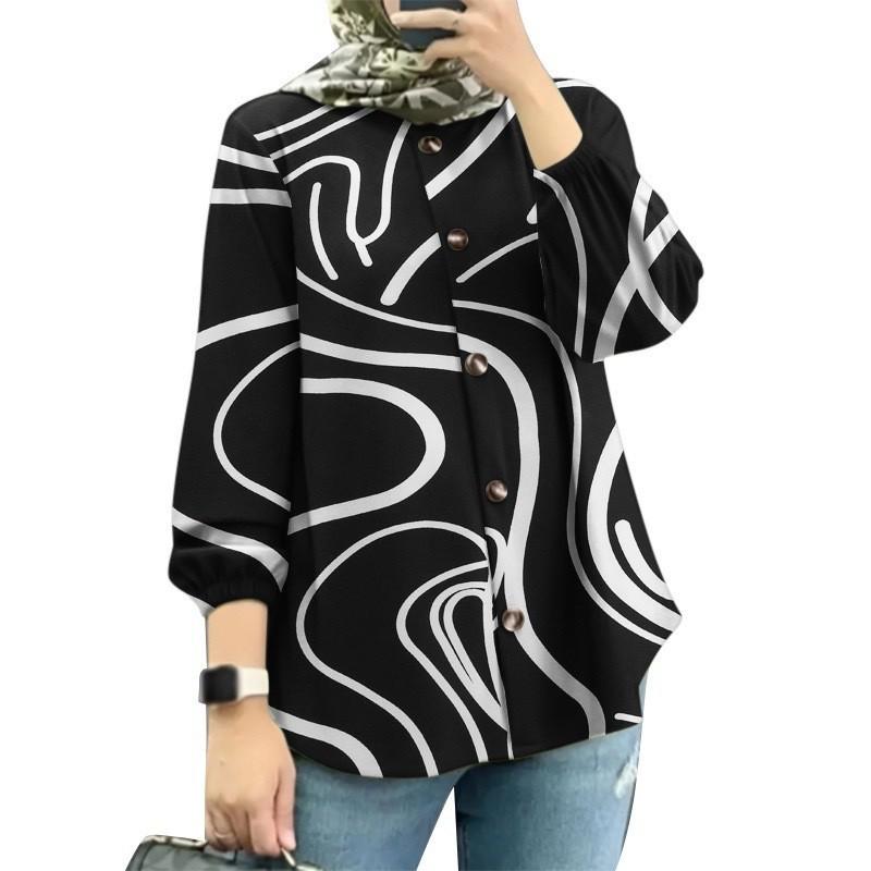 Women's Muslim Floral Puff Sleeve Shirt - New Fashion Arrival