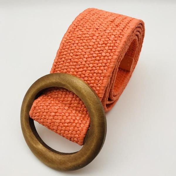 Retro PP Grass Woven Women's Waistband with Elastic and Elastic Waistband, Fashionable and Minimalist Hundred Matching Dresses
