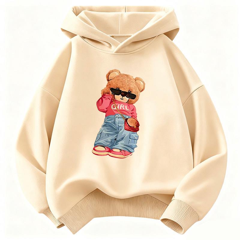 Streetwear Bear Design Y2k Kids Hoodie Hip Hop Children's Sweatshirt Hoody Casual Hoodies for Boys Girls Clothes