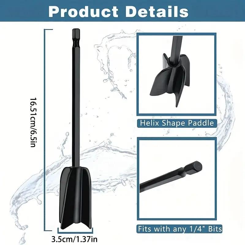 2PCS Epoxy Mixing Stick Paint Stirring Rod Putty Cement Paint Mixer Attachment With Drill Chuck For Epoxy Resin Latex Oil Paint