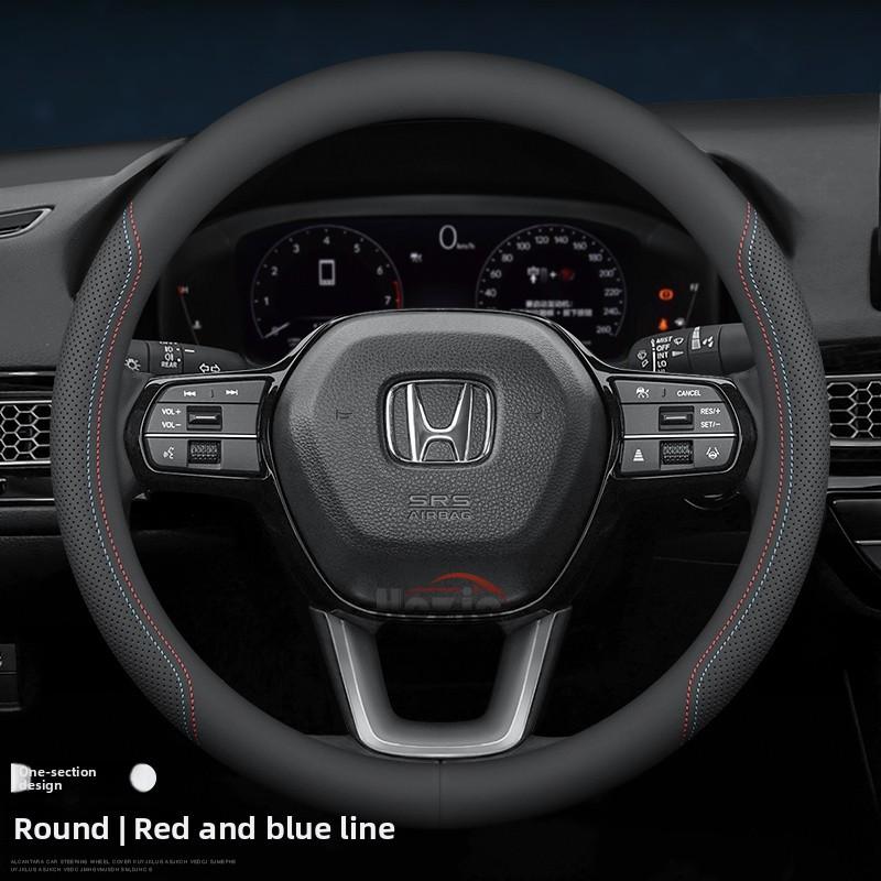 AAAKL1 Leather Car Steering Wheel Cover for Honda HRV CRV Pilot Civic City Accord ZRV Prologue Passport 2023 2024 2025 2026 Accessories