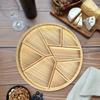 Nieuwe 8-in-1 Ronde Houten Afneembare Opberglade Verdeelde Serveerschaal Snack Dessertplateau Fruitschaal Voor Snoep Noten Hapjes