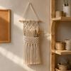 Woven Wall Net Bohemian Design Woven Wall Decor Yarn Tapestry Cotton Cord Fringe Fringe