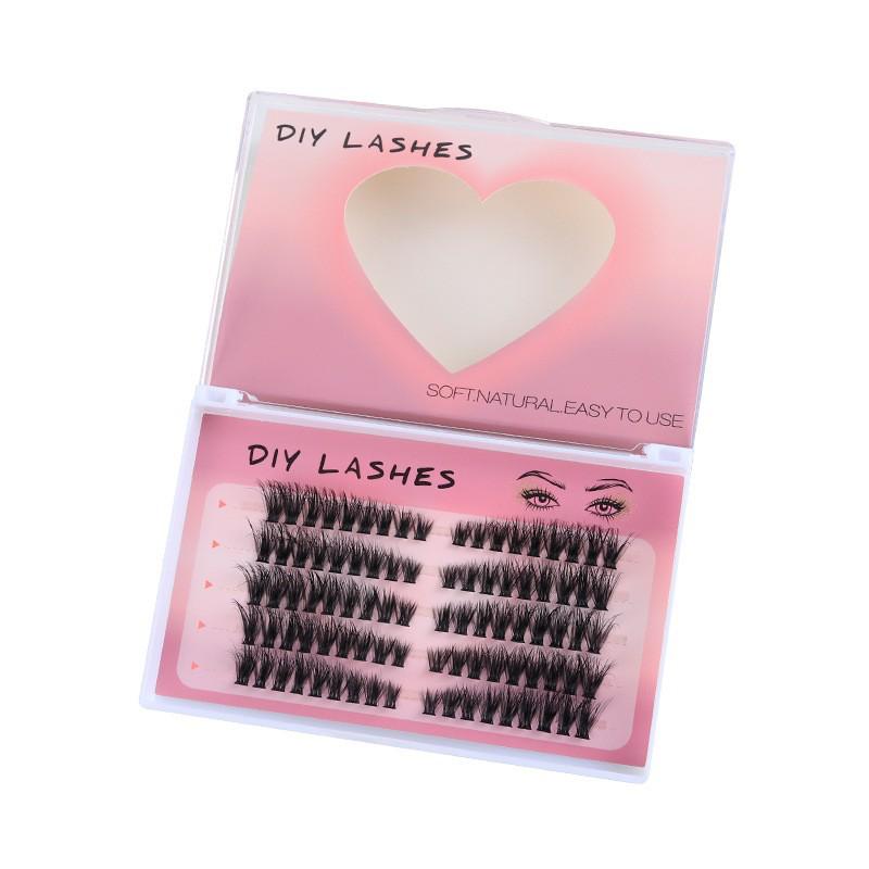 Selbstklebende 3D-Cluster-Wimpern 'Fluffy Fox Eye' - Europäischer & Amerikanischer Stil