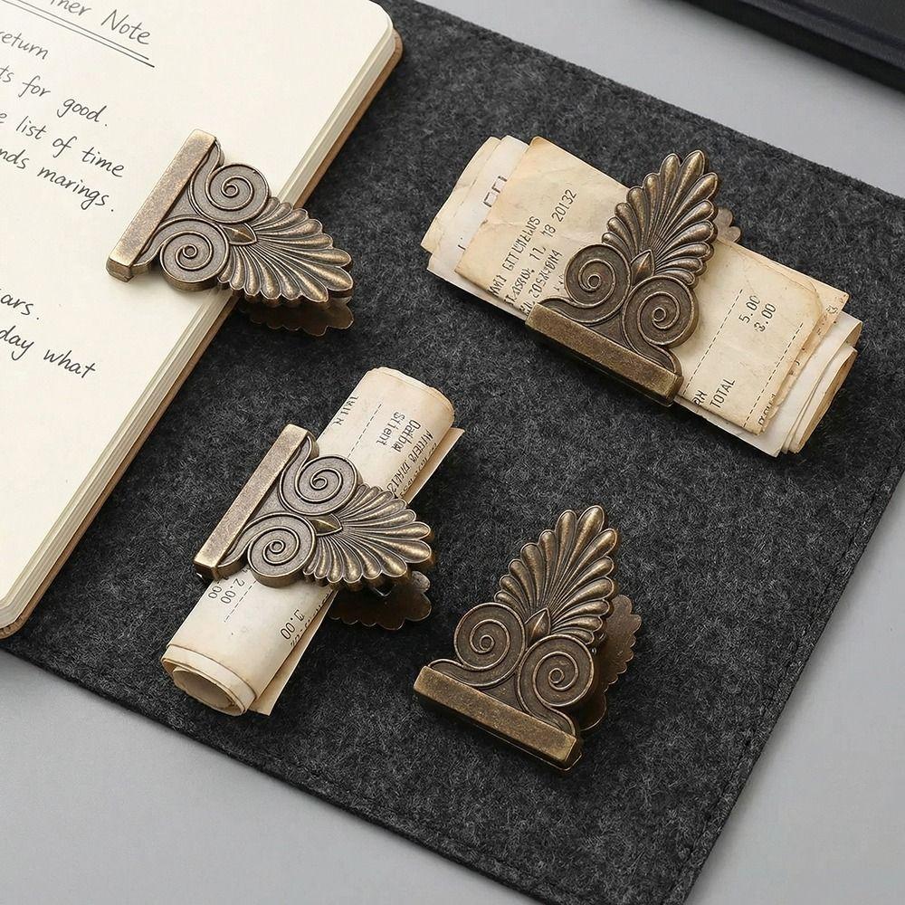 Stationary Paper Clips Vintage Writing Letter Clip Bronze Binder Clips Beautiful Ornament
