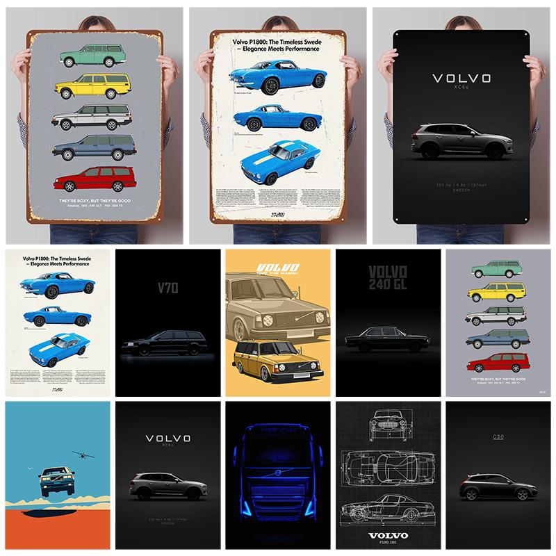 Volvo Metal Signs Classic Car Posters Home Decorations Custom Tinplate Sign for Garage Wall Art Decoration Room Ornaments Retro