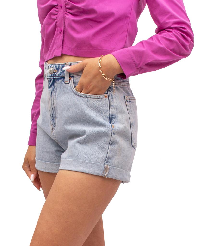 Women's Denim Shorts Mom Fit Light Blue 36 S Firi