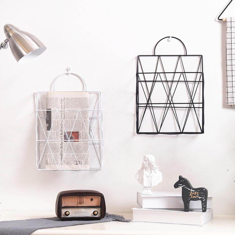 Iron Heavy Duty for Office Home Newspaper Holder Bookshelf Desktop Organizer Rack File Holder