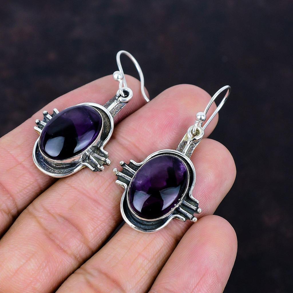 Star Amethyst Earrings 925 Sterling Silver Earring Handmade Antique Jewelry Top Quality Gemstone Earring Brand New Jewelry Engagement Gifts