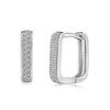 Dylam Hochwertige Diamant U-förmige Ohrhaken S925 Silber Ohrring Minimalistische Creolen Jubiläumsschmuck für Frauen