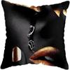 45*45CM Modern Living Room Black Gold African Lady Woman Style Look Art Deco Sofa Pillowcase Cushion Cover