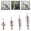 Parrot Teeth Grinding Hanging Toy Mineral Stone Wood Birdcage Accessories with Loud Bell for Small and Medium Birds