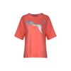 PUMA Color Block Logo Print Round Neck Pullover T-Shirt Women tops Pink 853175-11