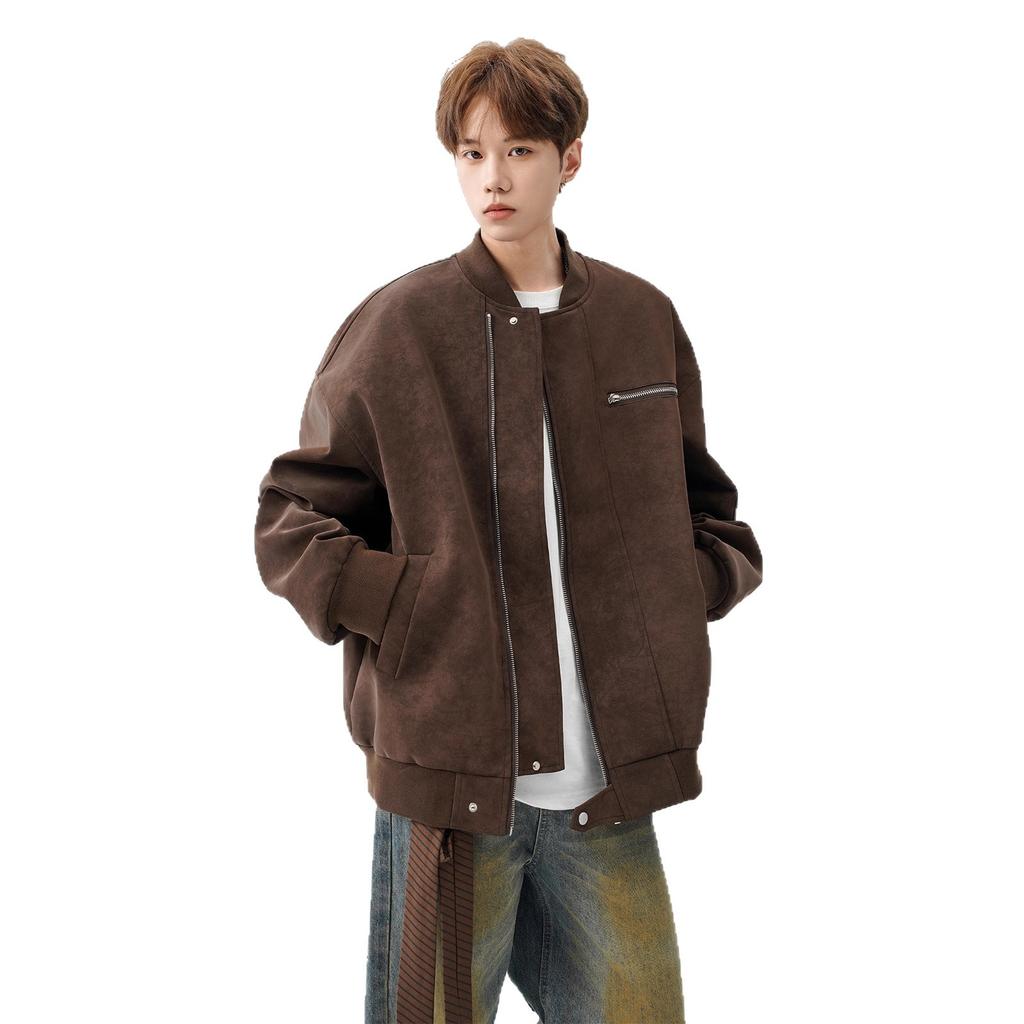 Baseball Uniform Men's Autumn Leather Jacket Design Short Work Jacket