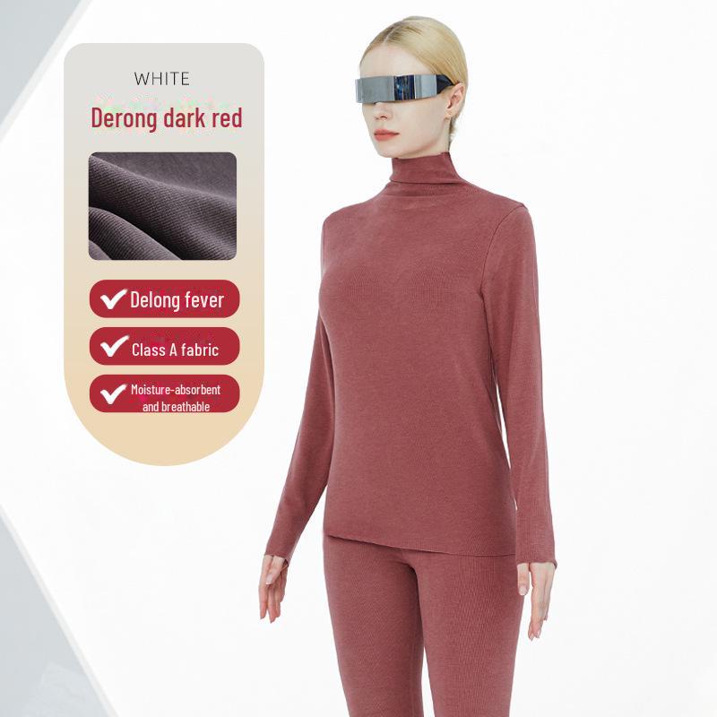 Dámský termální sametový rolák s maskou - Podzimní základní vrstva absorbující vlhkost