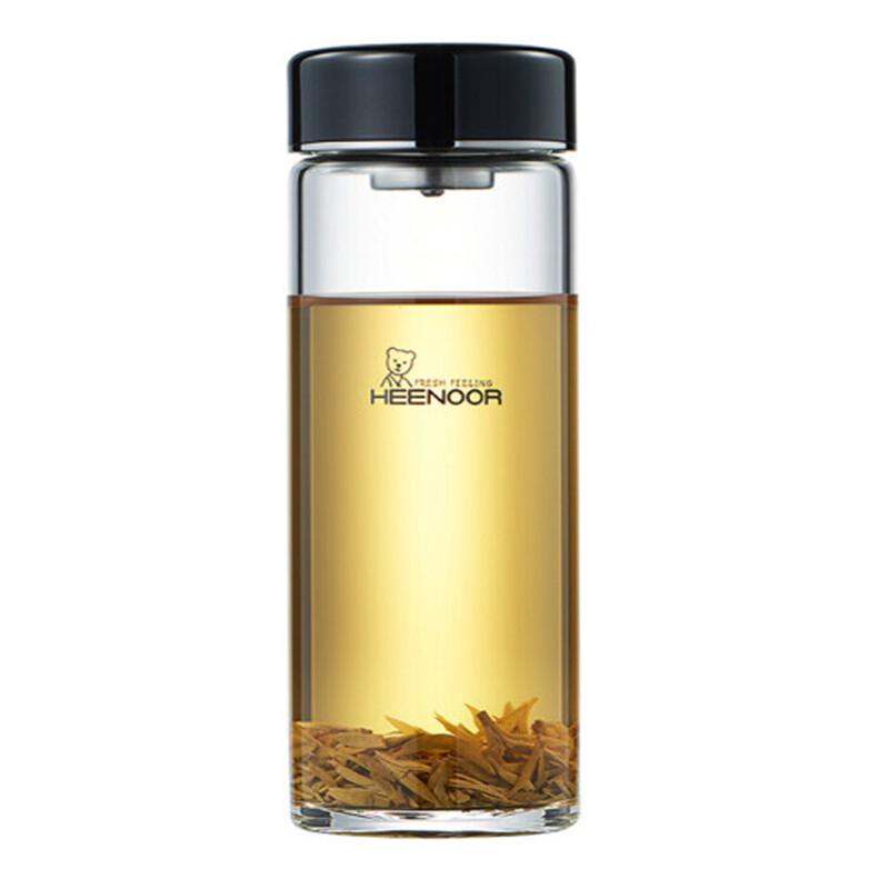 HEENOOR Portable Single-Layer Borosilicate Glass Tea Cup