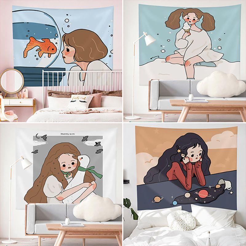 Lovely Cartoon Wall Hanging Tapestry- Hand Washable Skin-friendly Livingroom Decor