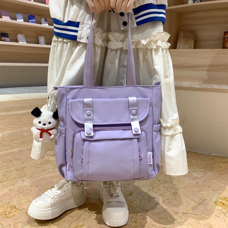 Large Capacity Shoulder Bag Student Class Book Handbag for Women