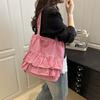 Beautiful Leisure Large-capacity Plaid Students Commute To Class Versatile Portable Tote Bag Sweet Shoulder Armpit Bag Girl