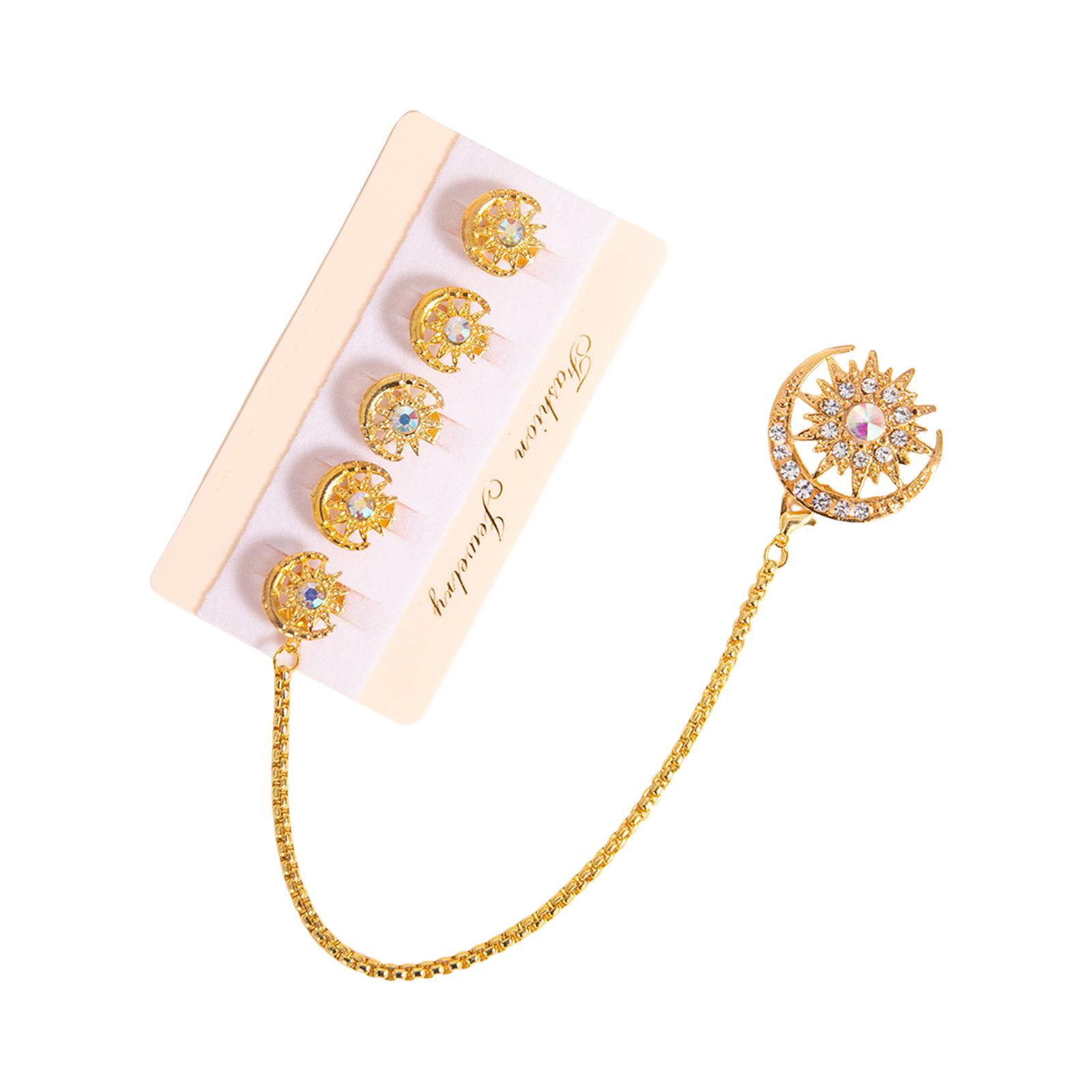 

Набор металлических пуговиц с исламским символом звезды и полумесяца Элегантная бижутерия для мужской одежды Украшение и улучшение стиля 2 золотой