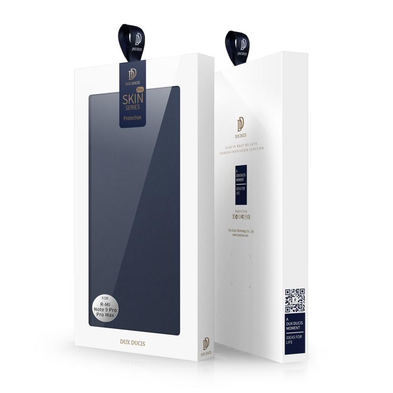 Stand Support DUX DUCIS Coque pour Xiaomi Redmi Note 9S Bleu Profond Porte-Cartes de Crédit Coque Redmi Note 9 Pro Fermeture Magnétique Premium Étui Housse en Cuir de Protection