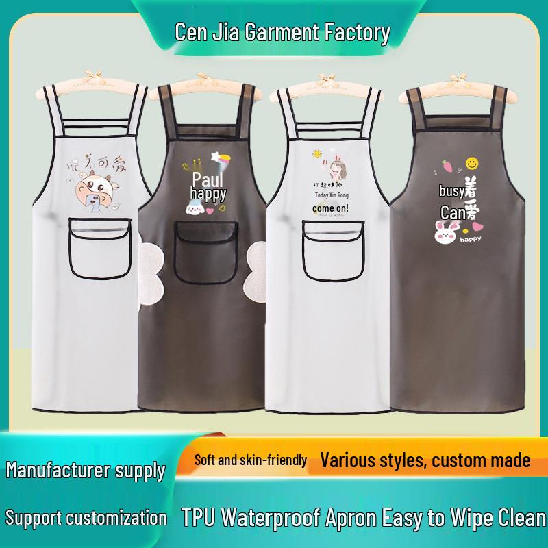 New Transparent TPU Apron: Waterproof, Oil-Resistant, Dirt-Resistant Cartoon Protective Waist Cover.