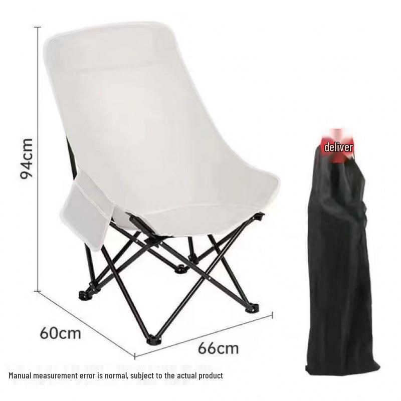 Tragbarer Falt-Mondstuhl mit hoher Rückenlehne für Outdoor, Camping, Picknicks, Strand und Angeln