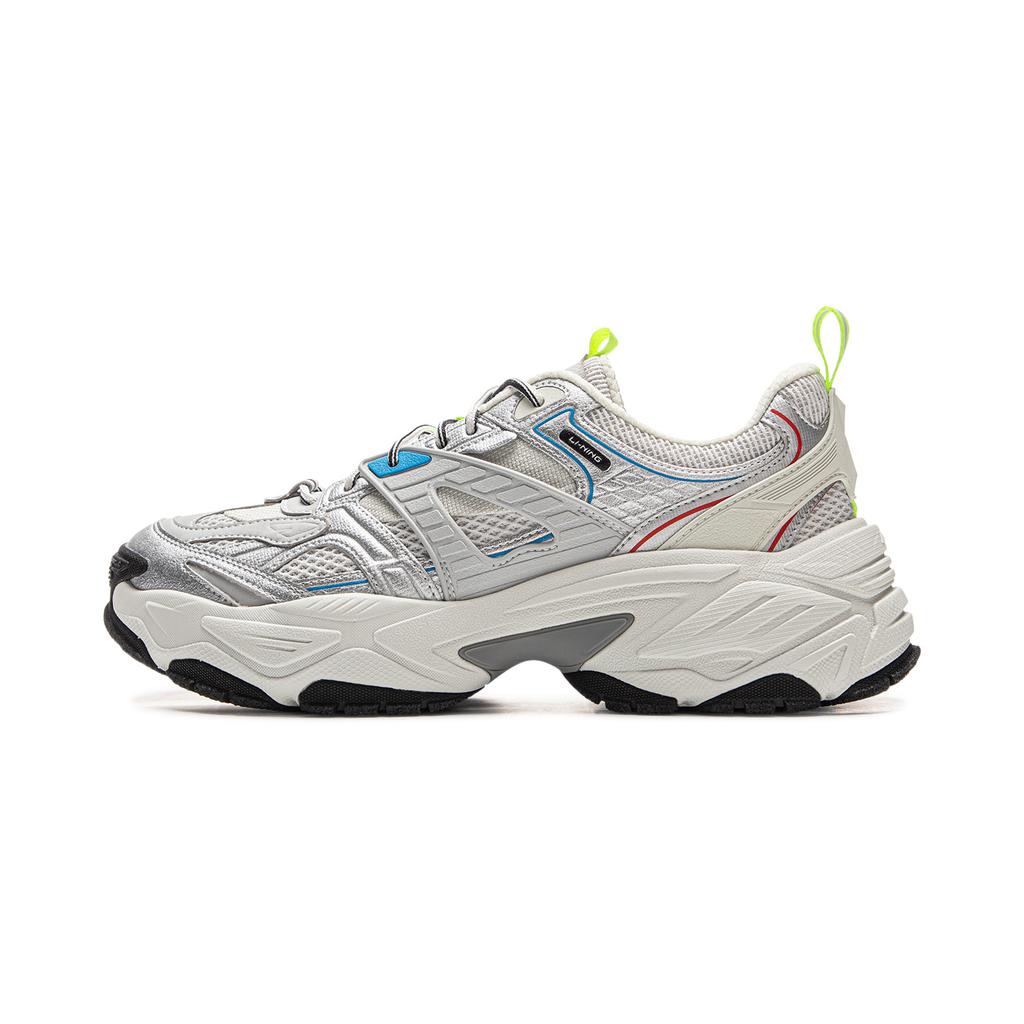 New LiNing Red Sugar 2 Anti-Slip And Wear-Resistant Breathable Low-Top Casual Shoes Men's Silver Gray AGCV123-2