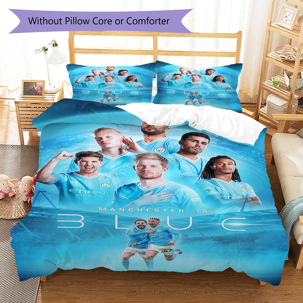 The Blues Team Bedding Quilt Set Quilt Cover Pillowcase Home Decoration Birthday Gift (1 * Duvet Cover + 2 * Pillowcase, Without Core)