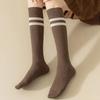 1 Paar gestreifte lange Sommersocken, dünne, mittelhohe Socken, bequeme, atmungsaktive Socken im japanischen Vintage-Stil