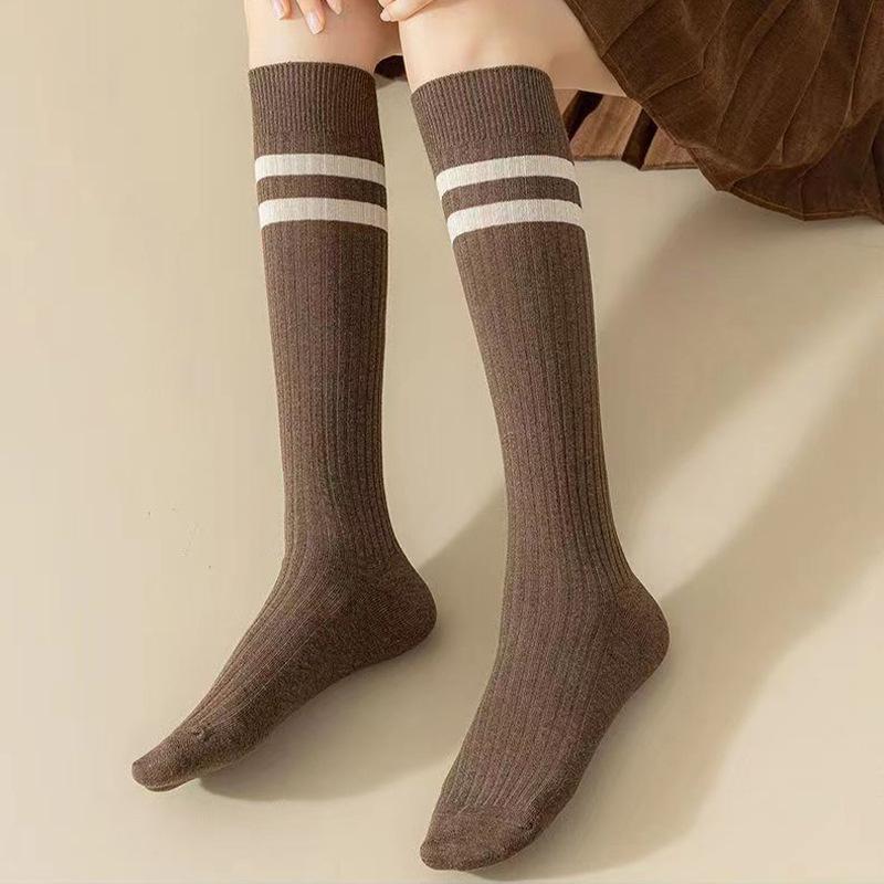 1 Paar Socken Gestreifte Lange Socken Sommer Dünne Mittellange Socken Schmale Wadenstrümpfe Bequem Atmungsaktiv Japanischer Stil Vintage Socken