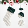 Plush Christmas Stocking Soft Faux Fur Vertical Channel Design Hanging Loop Holiday Decoration for Home Fireplace Mantel