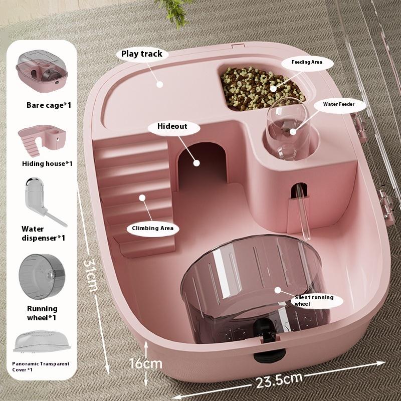 Πολυτελές Χάμστερ Μεγάλης Χωρητικότητας Χρυσό Χάμστερ Κλουβί Κατοικία Βίλα Μεγάλο 2-Επιπέδων Πλατφόρμα Κλουβί Κρυψώνα Μικρό Κατοικίδιο Προμήθειες