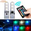 New T10 5050 6SMD DC 12V Waterproof W5W Remote Controller RGB 194 168 Dome Light Silicone Wedge Side Car Signal Atmosphere Bulb