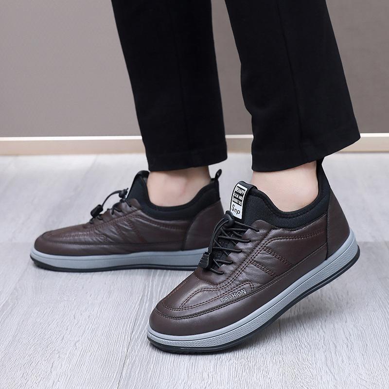 Cotton Shoes for Men 2025 New Winter Edition with Thick Velvet for Warmth Anti slip for Middle aged and Elderly Dad's Shoes