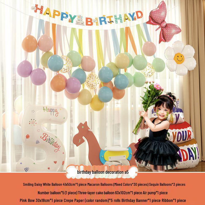 Xiaohongshu First Birthday Balloon Decoration Set for Boys and Girls: Party Background Scene Arrangement