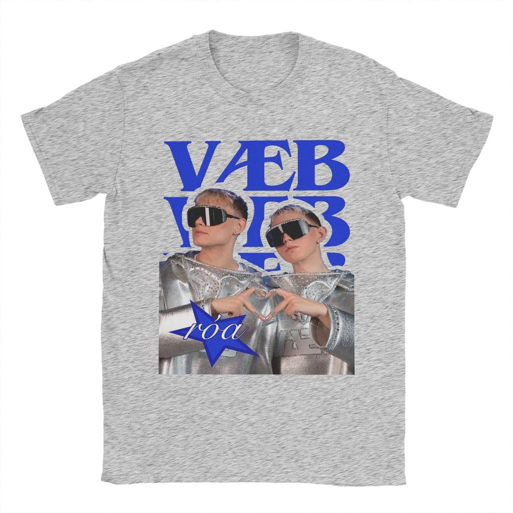 Men's Vaeb Róa VÆB ROA Eurovisions 2025 T Shirt Cotton Tops Vintage Short Sleeve Round Neck Tees New Arrival T-Shirt