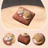 Pet Sleeping Cat Figurine Collection Purple Clay Animal Kitty Statue for Bookshelf Desk