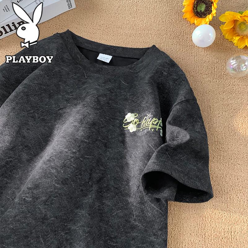 Playboy Men s Embroidered Loose Fit Short Sleeve T-Shirt 3XL