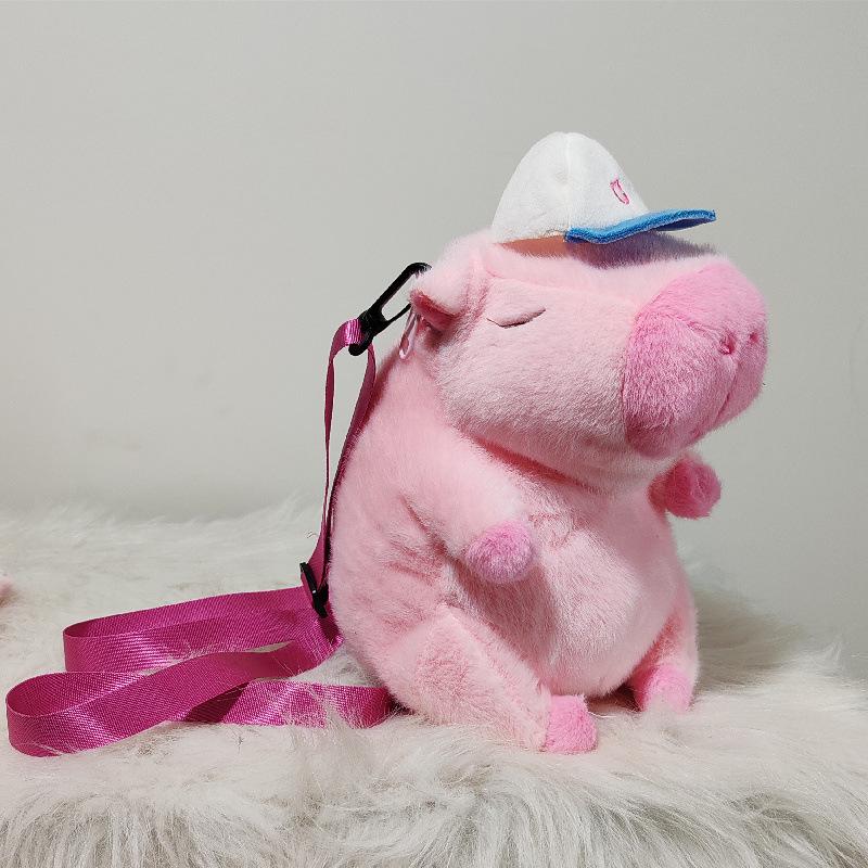 Cute Capybara Plush Doll Cartoon Backpack & Messenger Bag for Kids