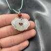 Blue Sky White Mountain Green Jade Ruyi Pendant Necklace