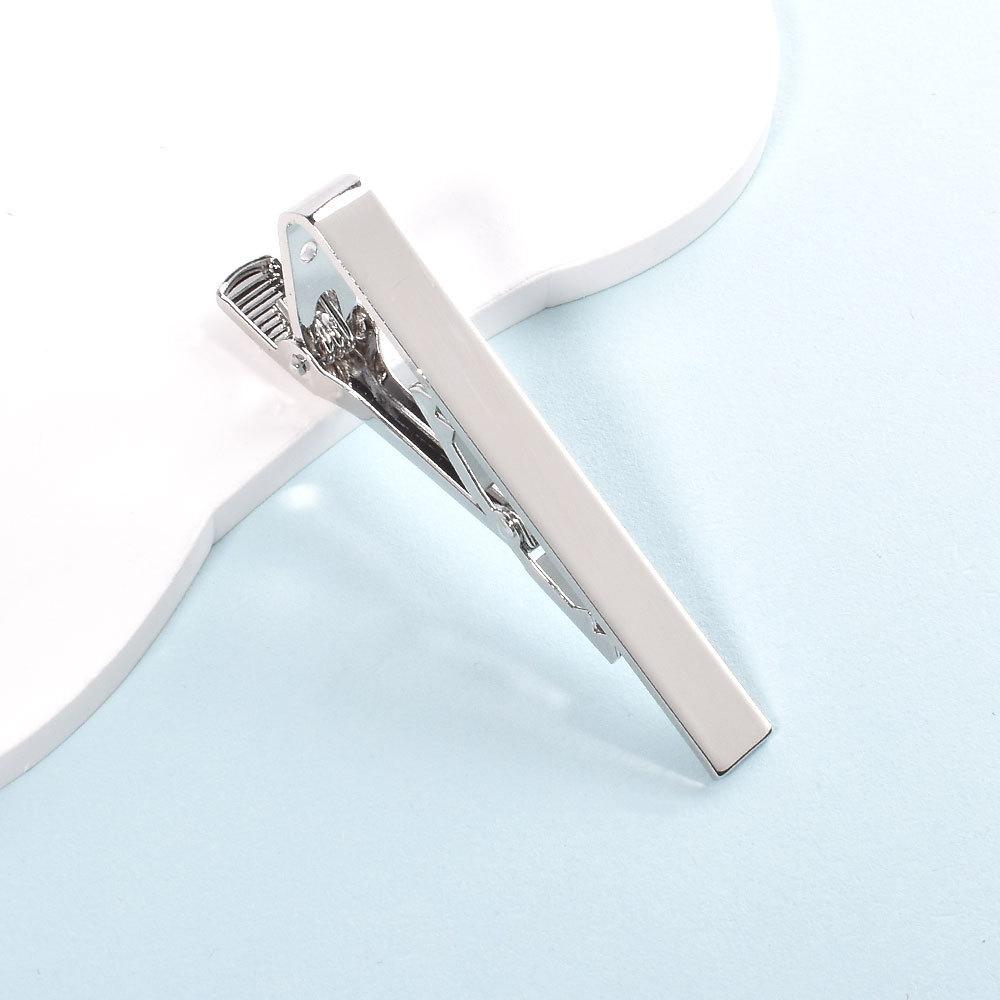 Men's Brass Tie Clip - Smooth Minimalist Business Tie Bar, Classic Formal Shirt Accessory, Elegant Office Wedding Gift