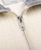 PEACE MAKER Official Wave Crop Half Zip Knit (Grey)