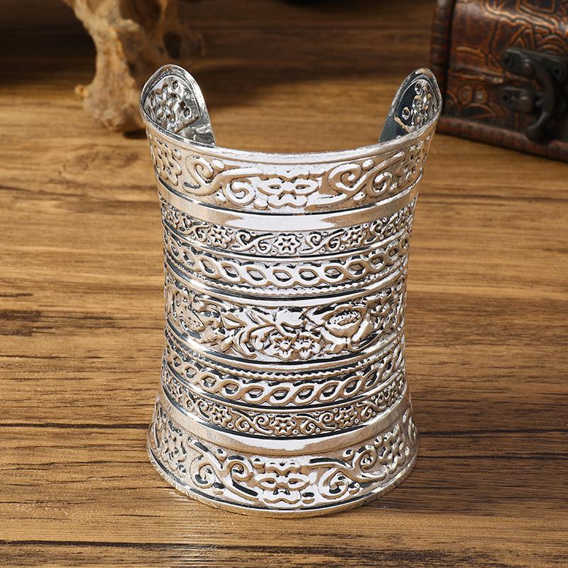 Bracelet retro wide version pattern long exaggerated bracelet punk personality female dance exotic bracelet