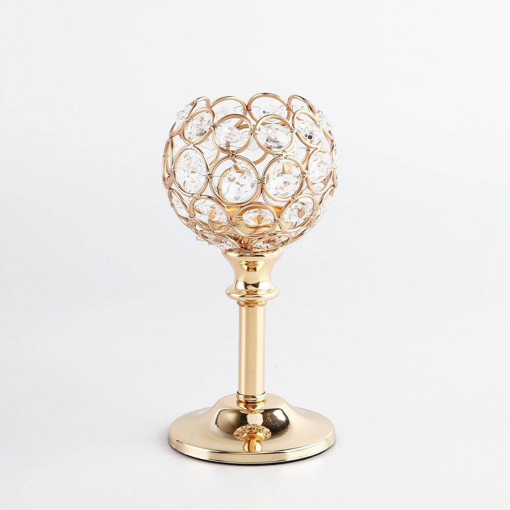 European Mini Crystal Candlestick: Creative Metal Ornament for Weddings and Candlelight Dinners