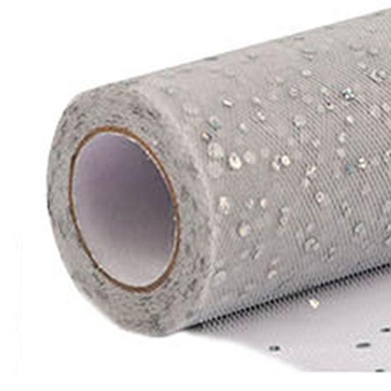 1 Roll Glitter Trimming Tulle Roll No Odor Net Yarn Wreath Decorations Sheer Ribbon for Indoor