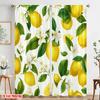 2pcs,2D Plane Printing Contemporary Curtains Lemon Blossom Delight Versatile Durable Polyester (without Rod) All Seasons Ldeal