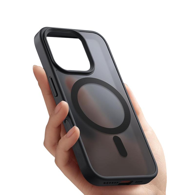 Crong Clear MAG Pro - iPhone 16 MagSafe Case (Black)
