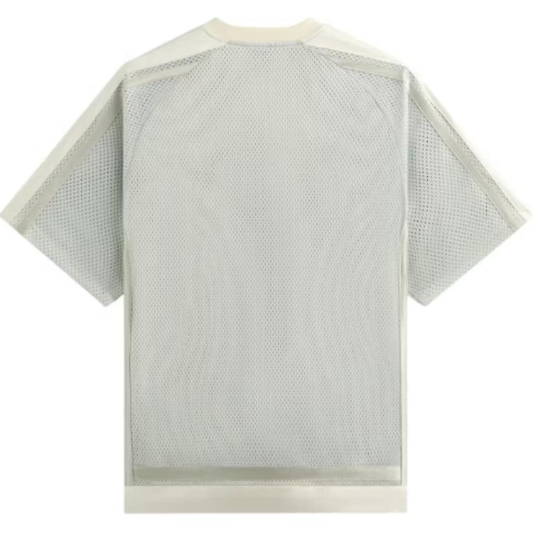 Kith Ss25 Logo Crew Neck Short Sleeve Soccer Shirt Men Tops Gray White KHM032703