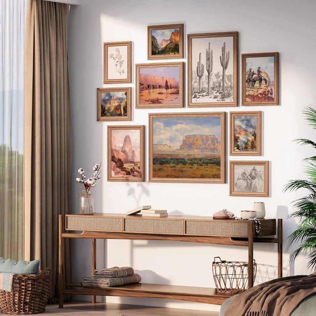 Vintage Western Wall Art for Living Room Decor Aesthetic Boho Decor Desert Wall Decor for Bedroom Decor Southwest Decor for Home Decor 17 PCS